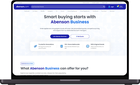 Abenson Business Page screenshot