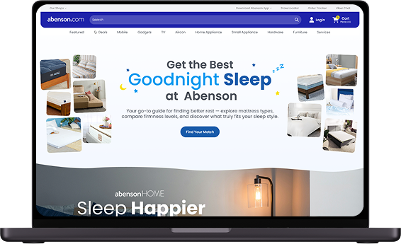 Abenson Sleep Page screenshot