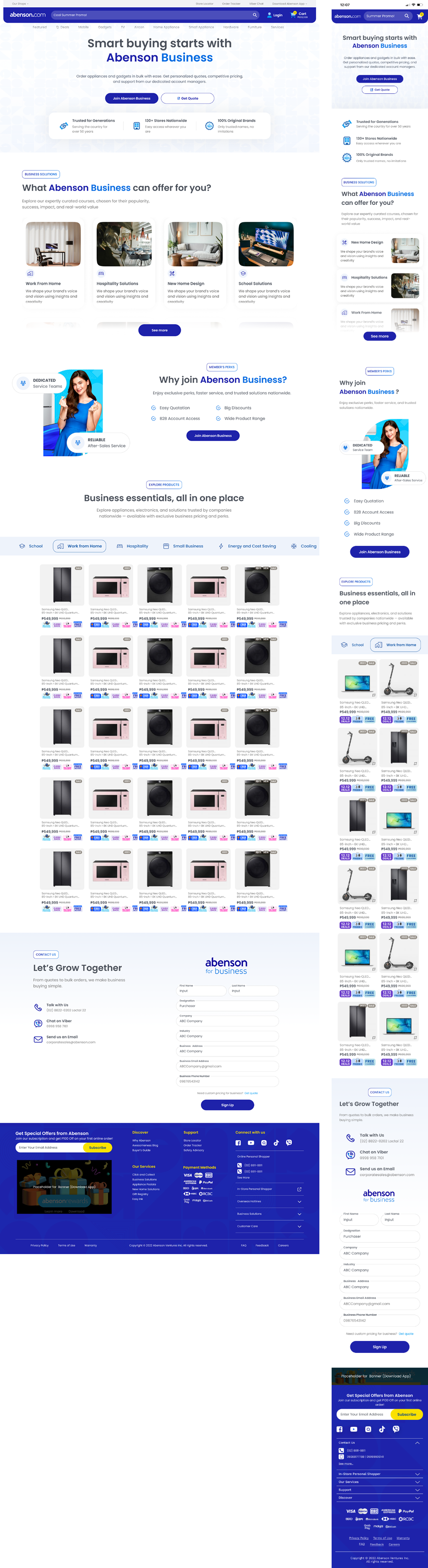 Abenson Business Page Design