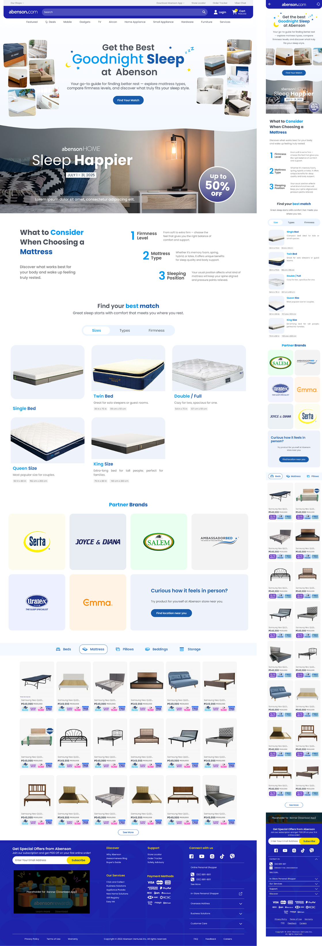 Sleep Page Design